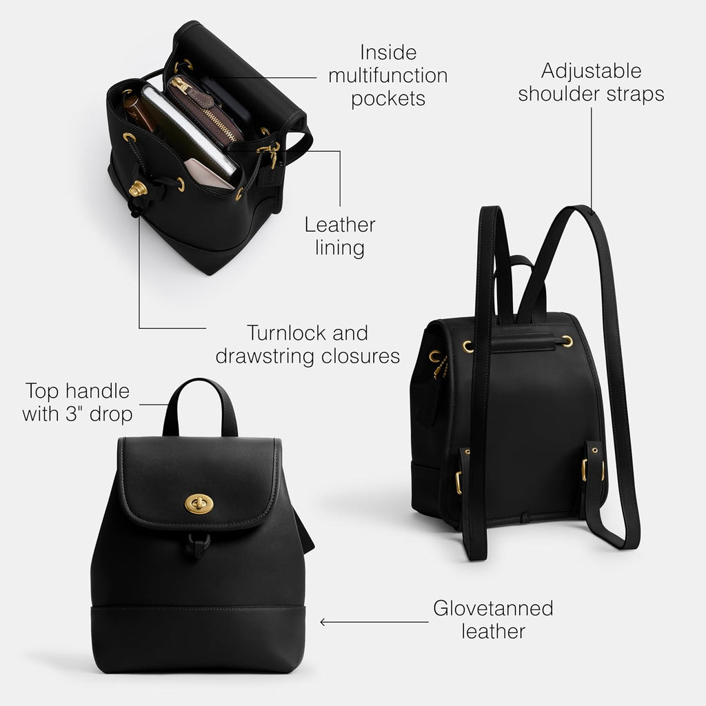 Coach Women'S Turnlock Backpack Black One Size