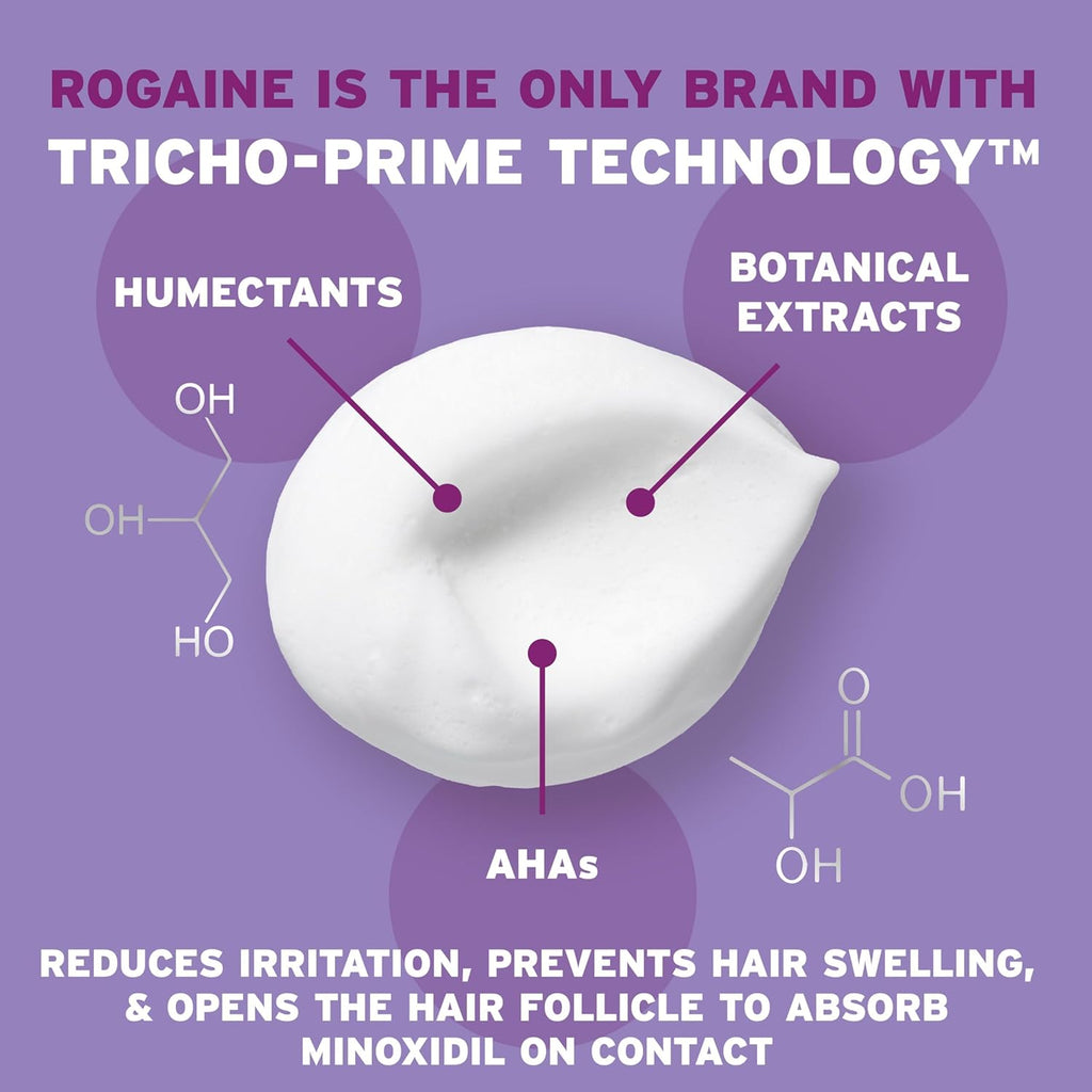 Rogaine 5% Minoxidil Foam, Topical Once-A-Day Hair Loss Treatment for Women to Regrow Fuller, Thicker Hair, Unscented, 2-Month Supply, 2.11 oz