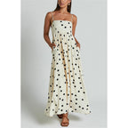 Yuemengxuan Boho Maxi Dresses For Women Spaghetti Strap Flowy Smocked Long Dress Casual Summer Vacation Beach Maxi Dress