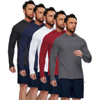 5 Pack Mens Upf 50+ Sun Protection Hoodie Long Sleeve Uv Spf Fishing Shirts Lightweight Running Rash Guard Sun Shirt