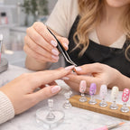 Nail Art Tools Kit – 15 Nail Art Brushes, 5 Double End Dotting Pens, Nail Stand Holders, Tweezers & 100 Adhesive Putty Tabs – Nail Design Tools Set for Acrylic, Gel, DIY & Salon Use