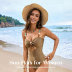 Beach Sun Straw Hats for Women, Floppy Wide Brim Summer Straw Hats, Foldable Packable Roll up Cap
