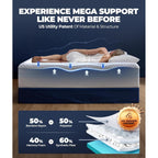 5 Inch Mega Support Memory Foam King Mattress Topper For Pressure Relief, Dual Layer 2.5" Pillow Top King Size Mattress Topper Plus 2.5" Cooling Gel Infused Memory Foam Mattress Pad