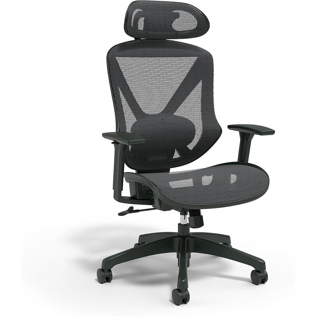 Staples Dexley Ergonomic Task Chair, Mesh, Ergonomic, Lumbar Support, Adjustable Height, Black