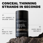 Toppik Hair Building Fibers, Fill In Fine Or Thinning Hair Instantly Thicker, Fuller Looking Hair 9 Shades,4 Size Options