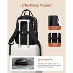 Lovevook Laptop Backpack Women With Giant Tumbler Holder,15.6 Inch Waterproof Work Travel Backpack Computer Laptop Bag,Cute College Nurse Teacher Backpack Purse,Gifts For Women & Men,Beige-Black-Brown