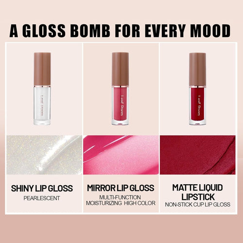 12 Pcs Liquid Lipsticks Lip Gloss Set with Matte,Glossy and Glitter Lip Makeup Long-Lasting Waterproof Lip Stain for Gift and Women