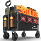 Cozeer Wagons Carts Foldable, 360Lbs Folding Heavy Duty Wagon With Wheels | Portable, Collapsible, Foldable, Lightweight, Heavy Duty Cart For Shopping, Beach, Camping, Sports, Garden, Groceries