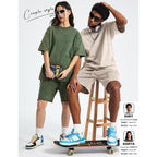 Arssm Mens Oversized T Shirts Cotton Acid Wash Baggy Tees Loose Fit Vintage Heavyweight T-Shirts