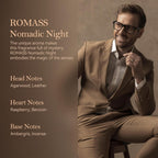 ROMASS Nomadic Night Eau de Parfum Unisex Fragrance with Smoked Oud Desert Sage & Starry Amber 3.4oz/100ml
