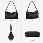 Bostanten Shoulder Bag For Women Pebbled Vegan Leather Purses Soft Hobo Handbag Supple Bag For Travel Work