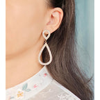 Rhinestone Teardrop Dangle Earrings Sparkly Wedding Jewelry