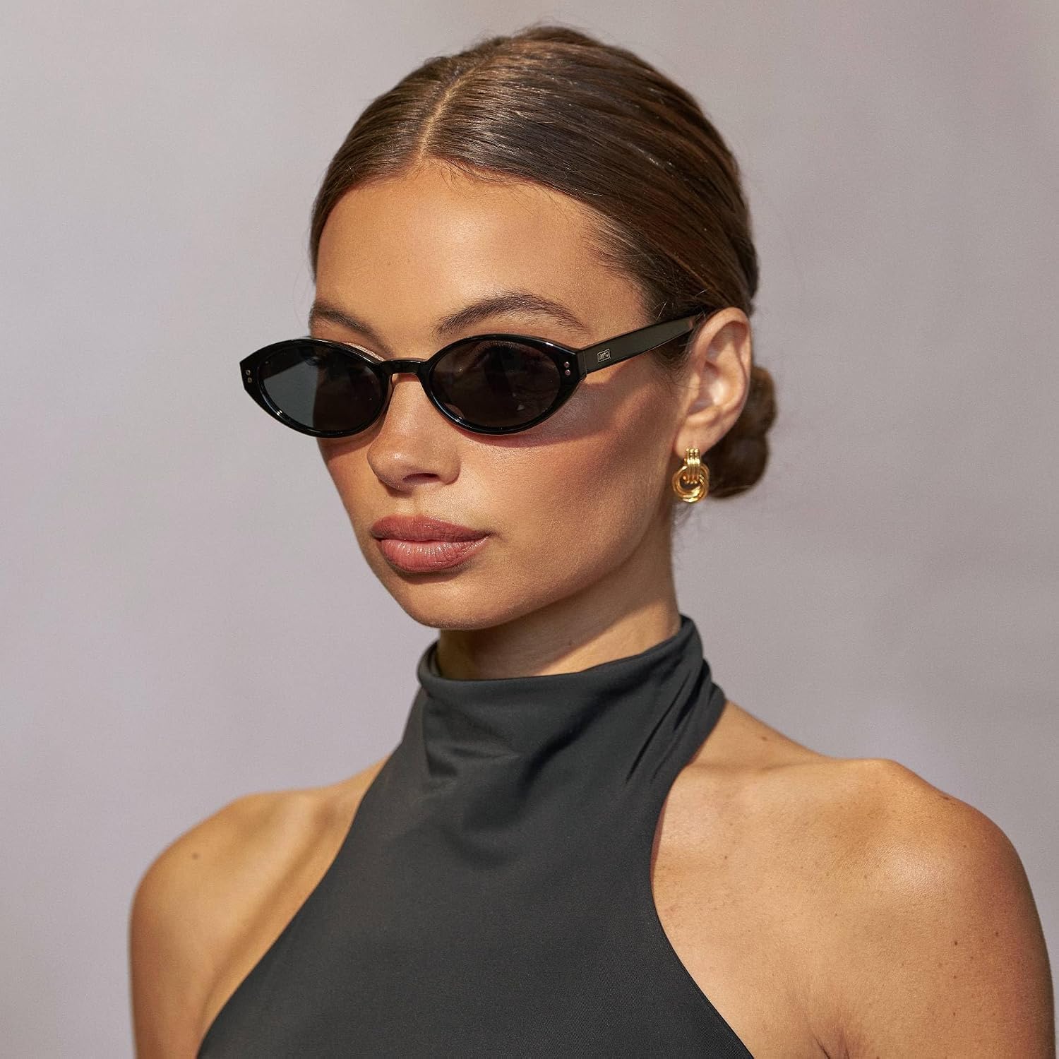 Wearme Pro Wmp Eyewear – Women’S Oval Sunglasses: Slim 90S-Inspired Frame With Soft Curves, Trendy Minimal Fashion Look