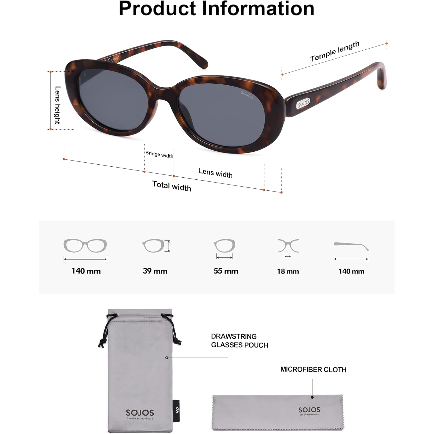 SOJOS Retro Oval Polarized Sunglasses for Women Men Vintage 90s Style Womens Mens Sunnies Sun Glasses SJ2369