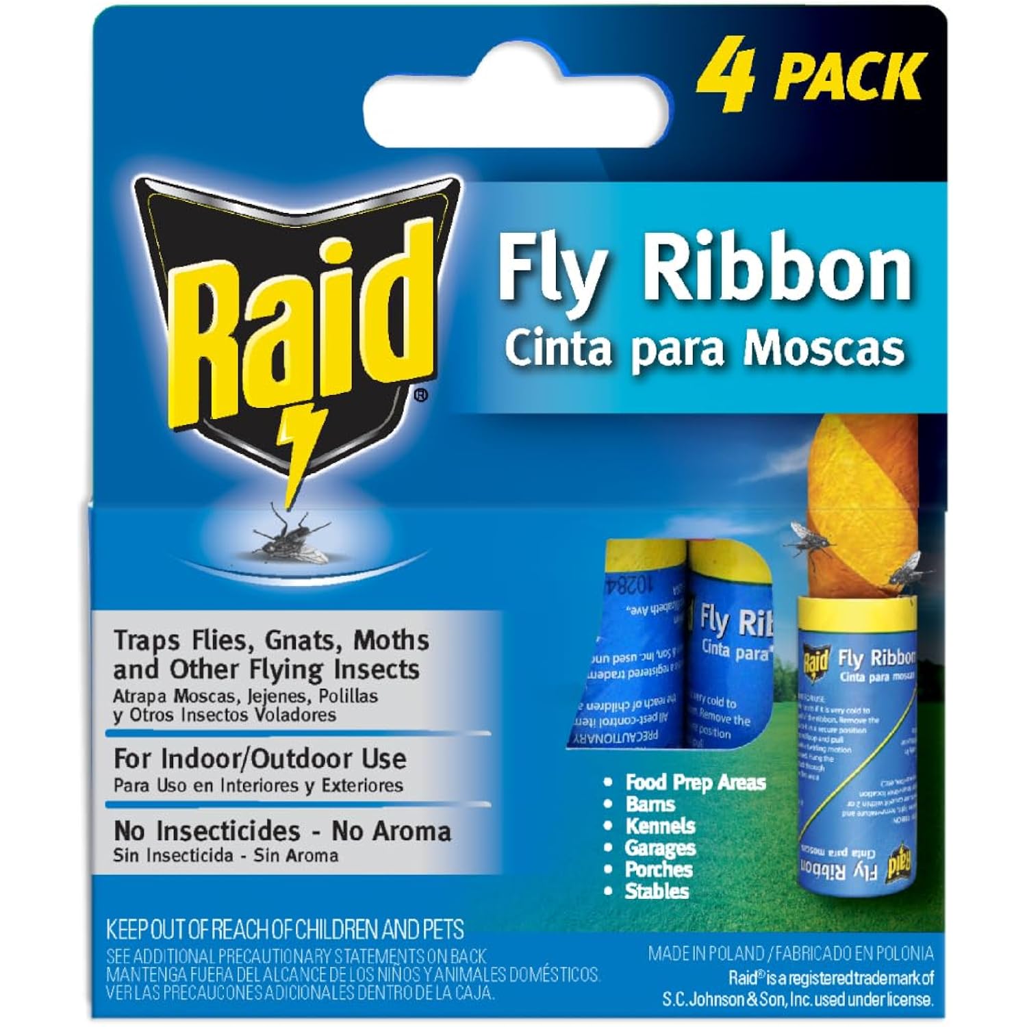 Raid Fly Ribbon Bug & Insect Catcher (4 Pack)