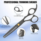 Hair Cutting Scissors Shears Kits, Professional Haircut Scissors Set with Thinning Shears, Stainless Steel Barber Scissors for Men, Women, Kids, Salon & Home Use
