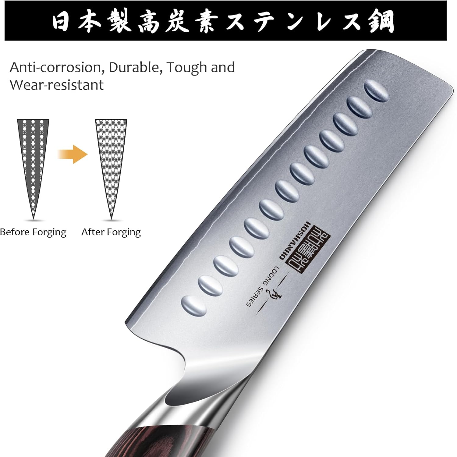 HOSHANHO 7 Inch Nakiri Knife, Japanese High Carbon Stainless Steel Chef Knife, Multipurpose Meat Vegetable Sharp Kitchen Knife with Ergonomic Pakkawood Handle