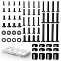 Universal Tv Mounting Hardware Screw Kit - Complete Set Of M4 M5 M6 M8 Bolts With Washers & Spacers For Most Tv Wall Mounts/Display Up To 80 Inches, Fits Vesa Standard (Black)