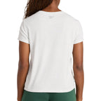 Reebok Women's Classic Athletic Graphic Crewneck Cropped T-Shirt Egret Heather/Pineneedle