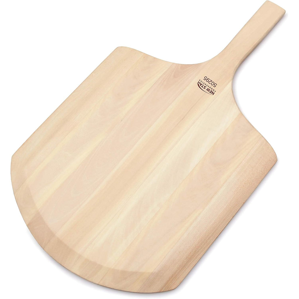 New Star Foodservice 50295 Restaurant-Grade Wooden Pizza Peel, 16" L X 14" W Plate, With 8" L Wooden Handle, 24" Overall Length
