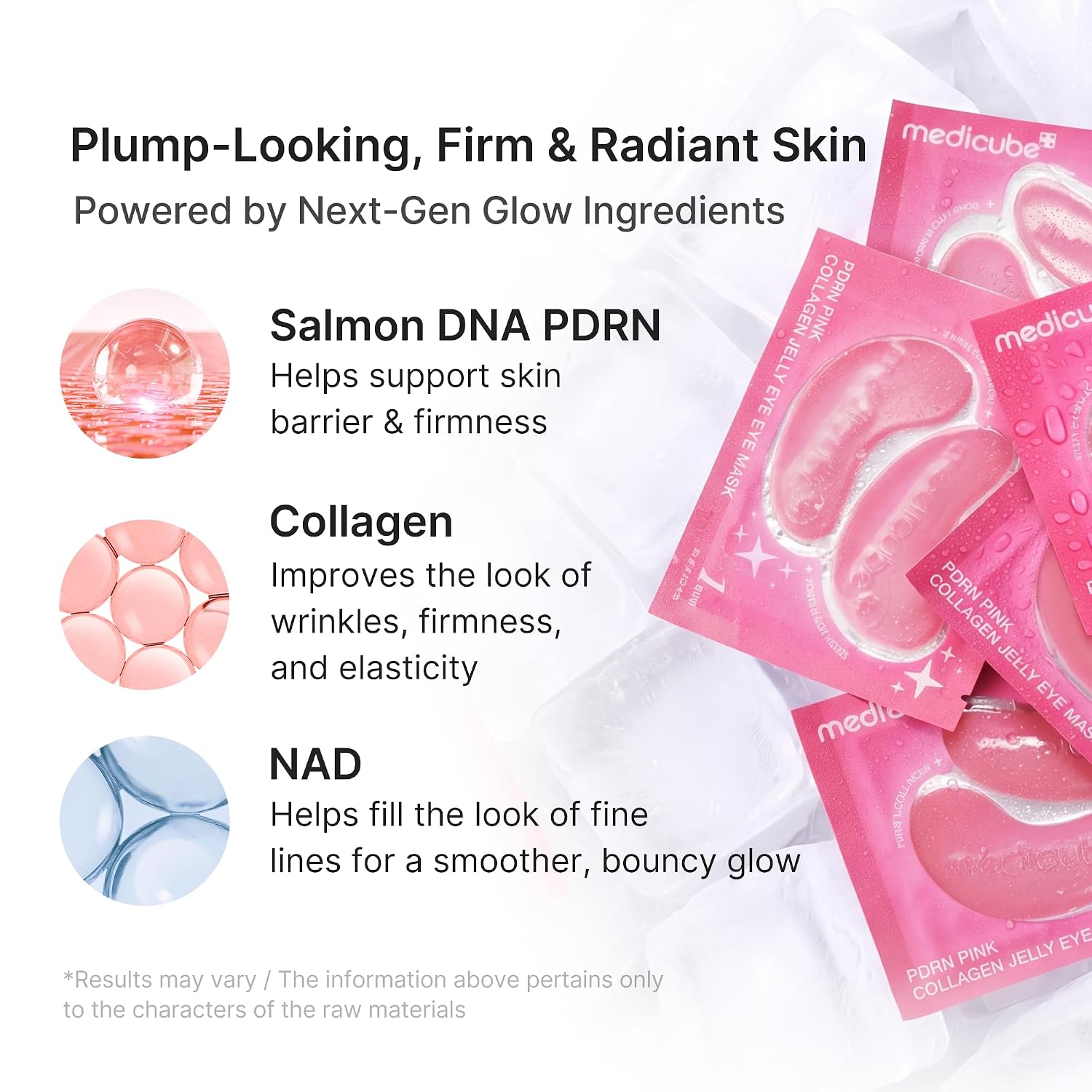 Medicube Jelly Eye Mask Pdrn Pink Collagen | Hydrogel Eye Patches With Pdrn, Collagen, Nad | Refreshing For Puffy, Tired Eyes | Firming For Look Of Wrinkles, Fine Lines | Korean Skincare (50 Pairs)