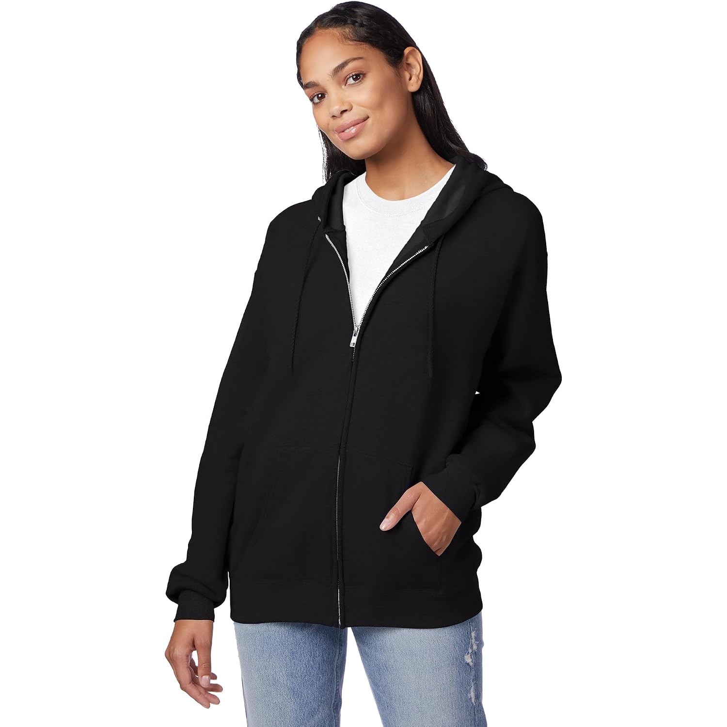 Hanes Men'S Zip-Up Hoodie, Ecosmart Fleece Full-Zip Hoodie For Men, Hooded Sweatshirt