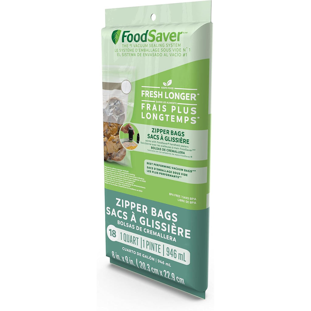 Foodsaver 1-Quart Bpa-Free Multilayer Construction Vacuum Zipper Bags