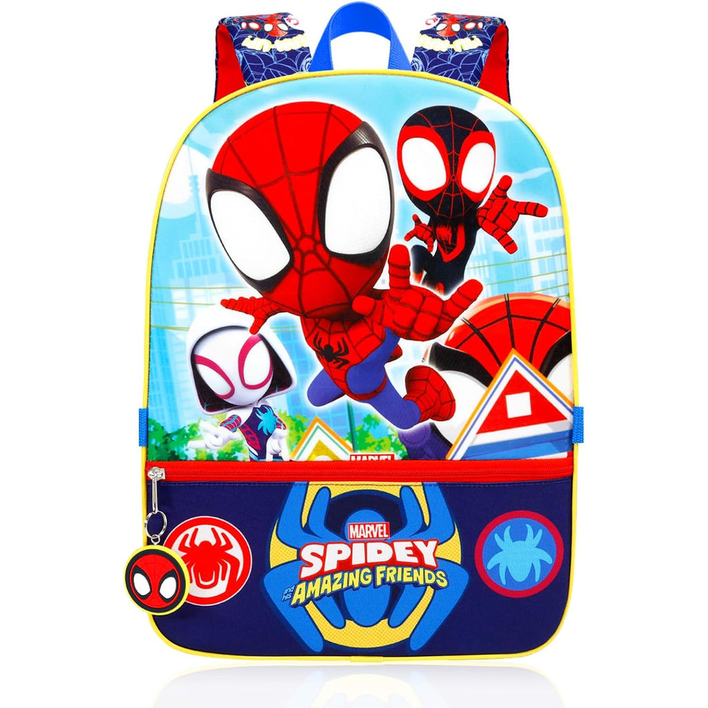 Spidey And Friends Backpack With Lunchbox Set For Boys School Bundle, More | 16In Large Durable Spidey Bookbag W/ Insulated Lunch Box Plus Bottle, Stickers, More - Spidey And Friends School Supplies