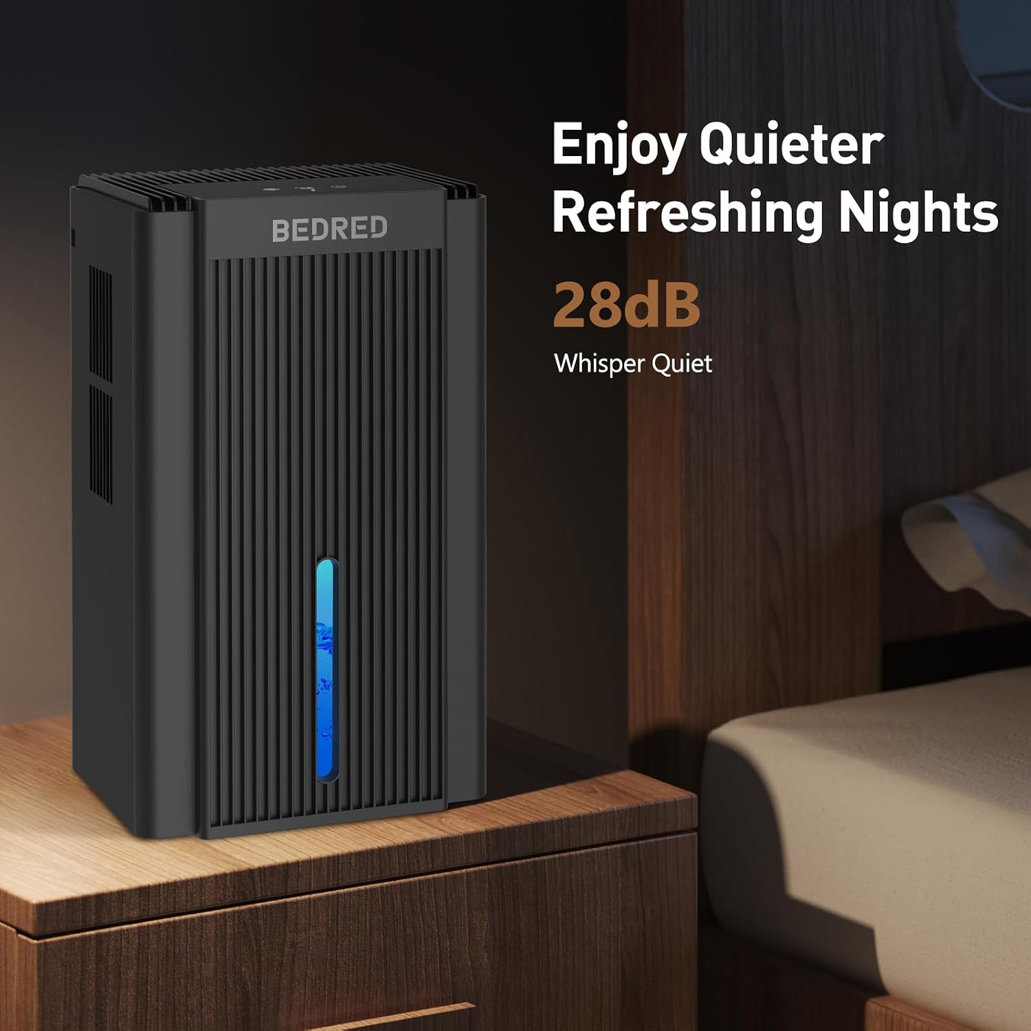 Dehumidifier, 95Oz Dehumidifier For Home 1000 Sq Ft - Quiet With Auto Shut Off & Relaxing 7 Color Ambient Light, Ideal For Livingroom, Bedroom, Basement (Black)
