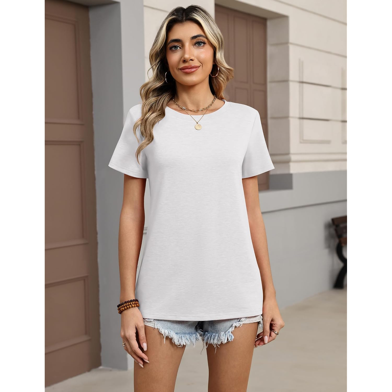 Zeagoo Womens Tshirt Short Sleeve Summer Tops Crewneck Casual Basic Tee Shirts Spring Clothes Trendy Outfit