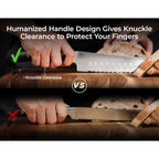 Piklohas Resharpenable Bread Knife for Homemade Bread, 10 Inch Serrated Sourdough Knife with Offset Handle, Innovative Wavy Edge for Clean Slices Crusty Bread, Bagels, Pineapple & Tomatoes, Gift Box