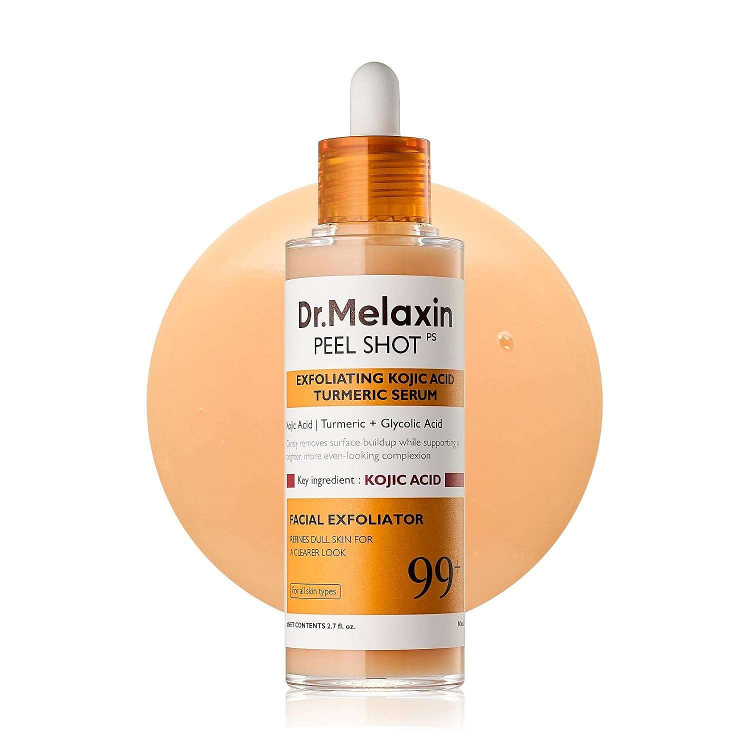 Dr. Melaxin Peel Shot Kojic Acid Turmeric Serum – Exfoliating Dark Spot Corrector With Aha/Bha & Niacinamide, Brightening & Even Tone Facial Serum (80Ml / 2.70 Fl Oz)