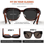 Oversized Fit Over Glasses Polarized Sunglasses for Women,Trendy Square Cover Shades for Driving Brown Tortoise Frame/Gray Lens