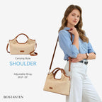 BOSTANTEN Genuine Leather Purses for Women Designer Handbags Crossbody Shoulder Bags Top Handle Satchel with Adjustable Strap