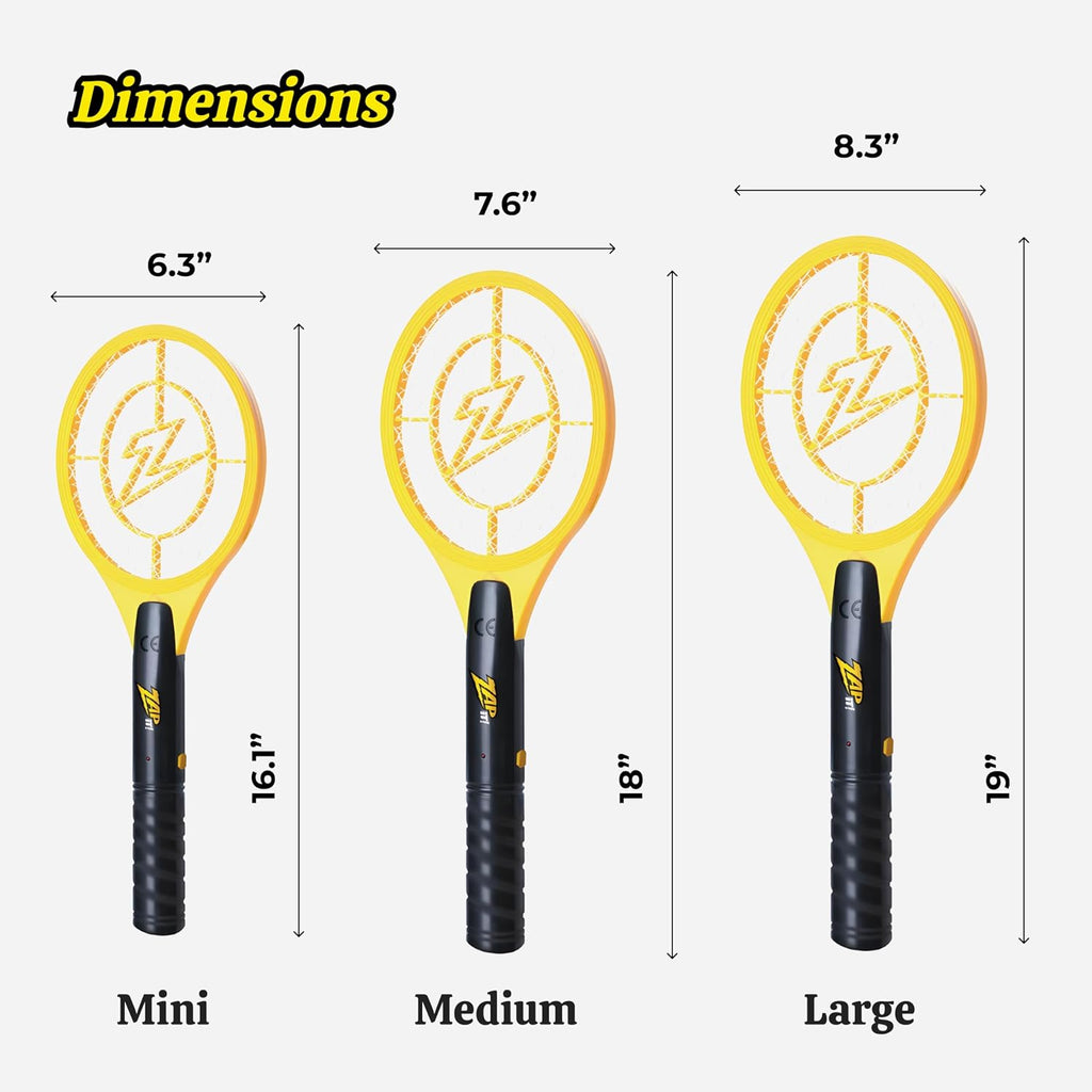 Zap It! Electric Fly Swatter Racket - 3,500 Volt Bug Zapper Racket - Battery-Powered Fly Zapper And Mosquito Racquet Zappers With Aa Batteries Included - Lightweight And Compact For Indoors Or Outdoor