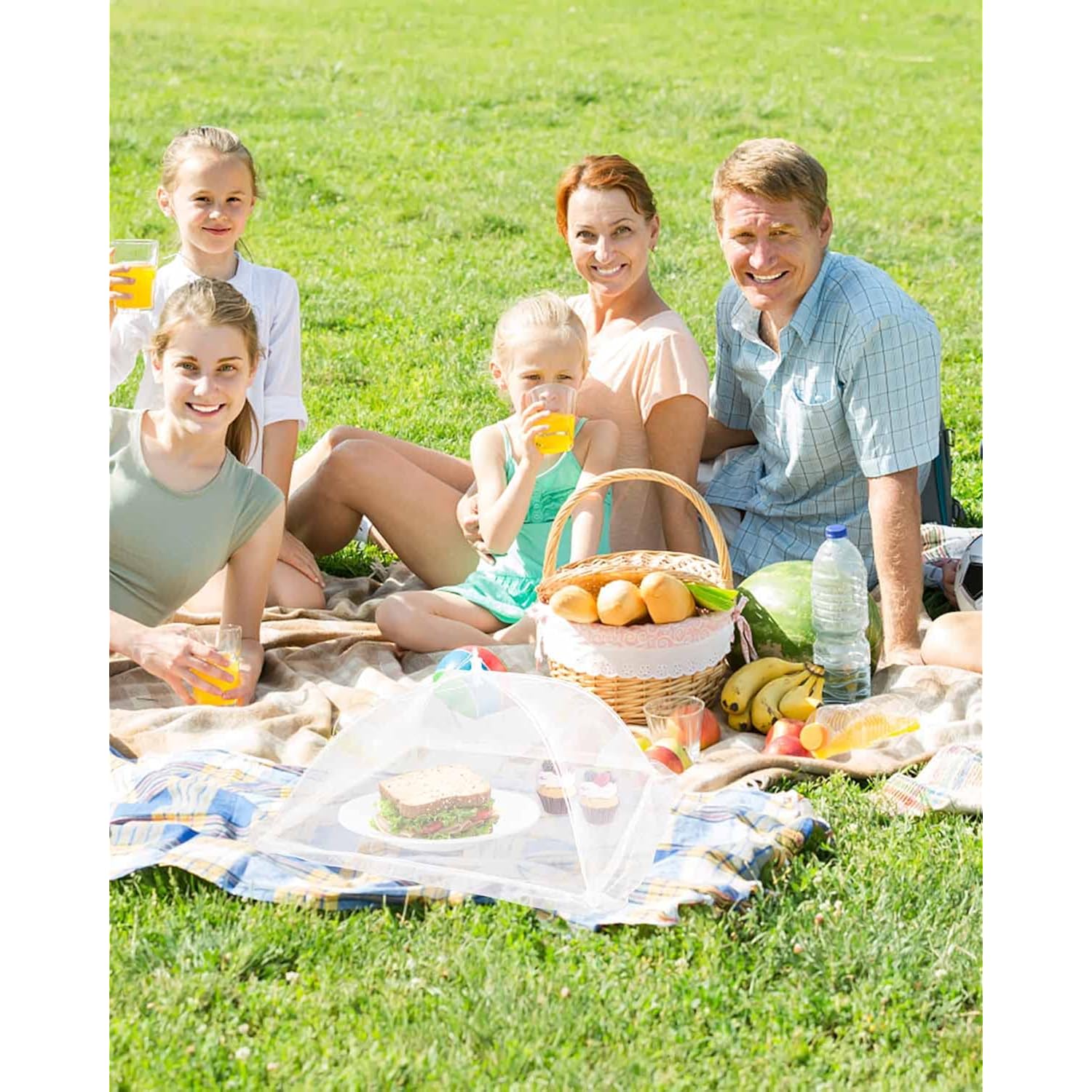 Large Food Cover,6 Pack Mesh Food Tent,17"x17",White Nylon Covers,Pop-Up Umbrella Screen Tents,Patio Net for Outdoor Camping, Picnics, Parties,BBQ,Collapsible and Reusable