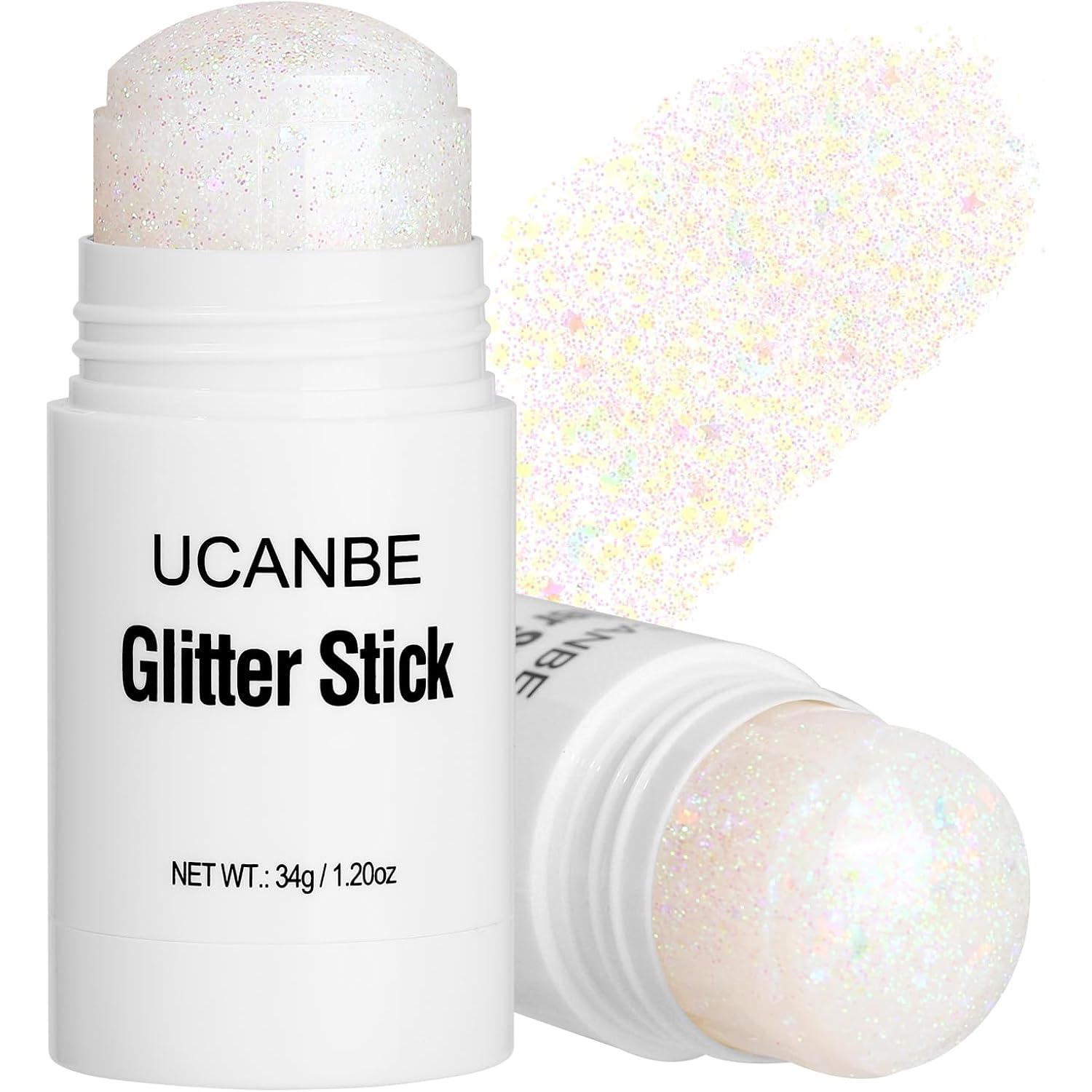 UCANBE White Body Glitter Stick for Singer Concerts Music Festivals, Face Glitter Makeup for Face Body Hair Eyes & Lips, Chunky Glitter Sparkling Mermaid Sequins for Women 1.2OZ