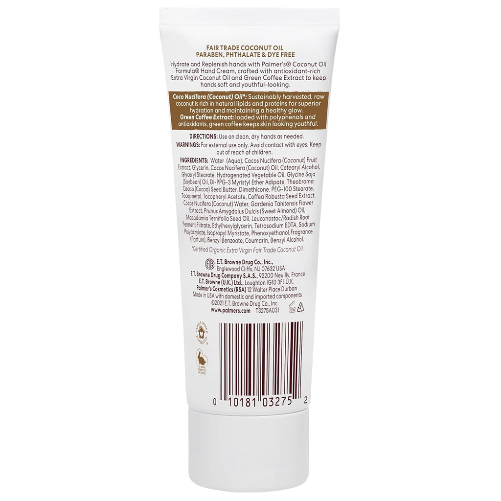 Palmer's Coconut Oil Formula Moisturizing Hand Cream, 3.4 Ounce