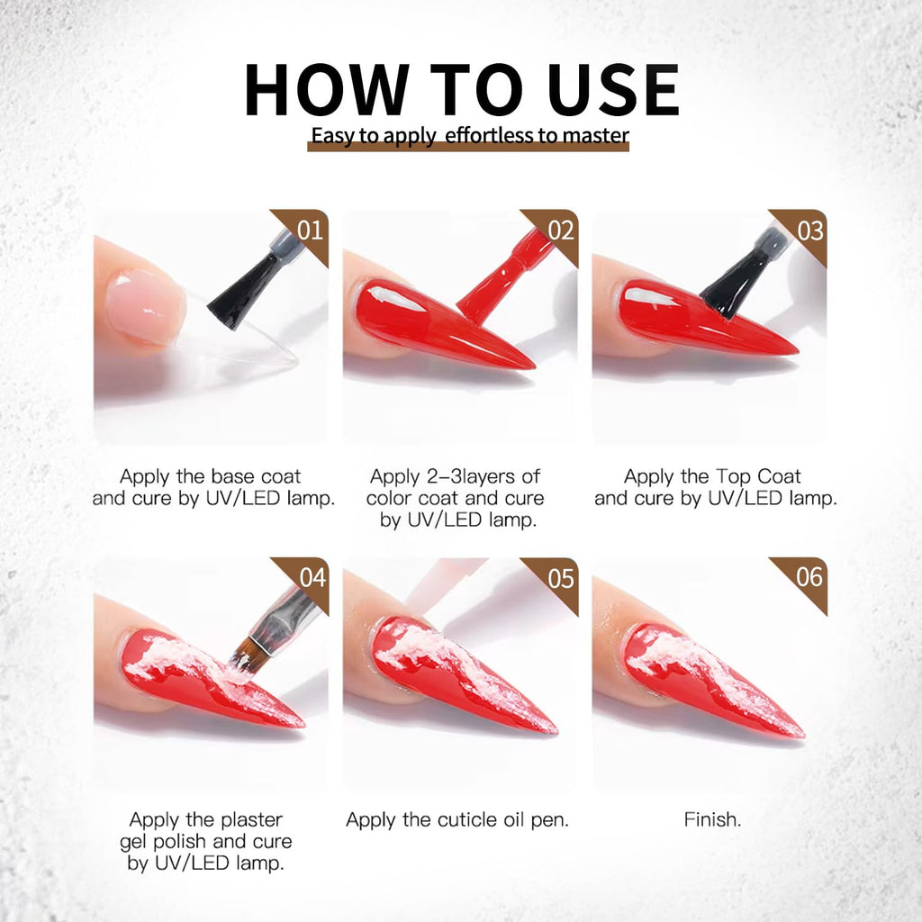 Finger Secret 3D Plaster Nail Gel,Sculpting Gel Nail Art for Unique Designs,UV/LED Curable Plaster GeL for Nails Stunning Manicures Easy to Apply 3D Nail Gel with Sculpture Pen in Home or Salon