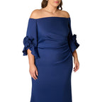 Adrianna Papell Rosette Scuba Crepe Gown