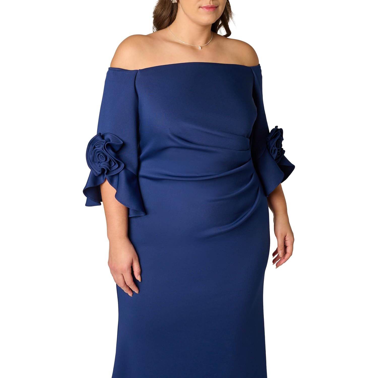 Adrianna Papell Rosette Scuba Crepe Gown