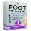 Lee Beauty Exfoliating Foot Peeling Mask (4 Pack) - Foot Mask for Dry Cracked Feet with Lavender, Lactic Acid and Mandelic Acid - Removes Dead Skin Feet Peeling Mask (4 Pairs)