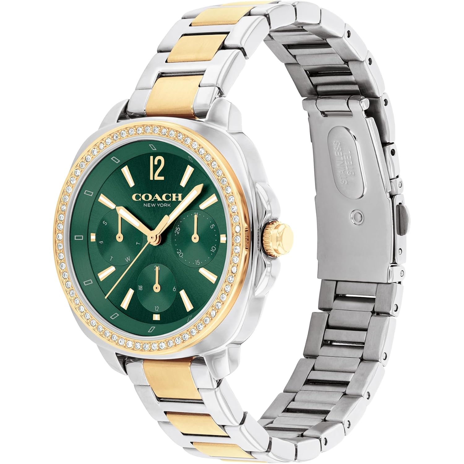 Coach Kitt Women'S Quartz Multifunction Watch, Stainless Steel Bracelet, Water-Resistant To 3Atm, Chic And Versatile Timepiece - Gift For Her, 34Mm