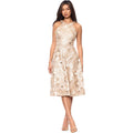 Betsy & Adam Women'S Soutache Lace Halter Sleeveless Knee Length Dress