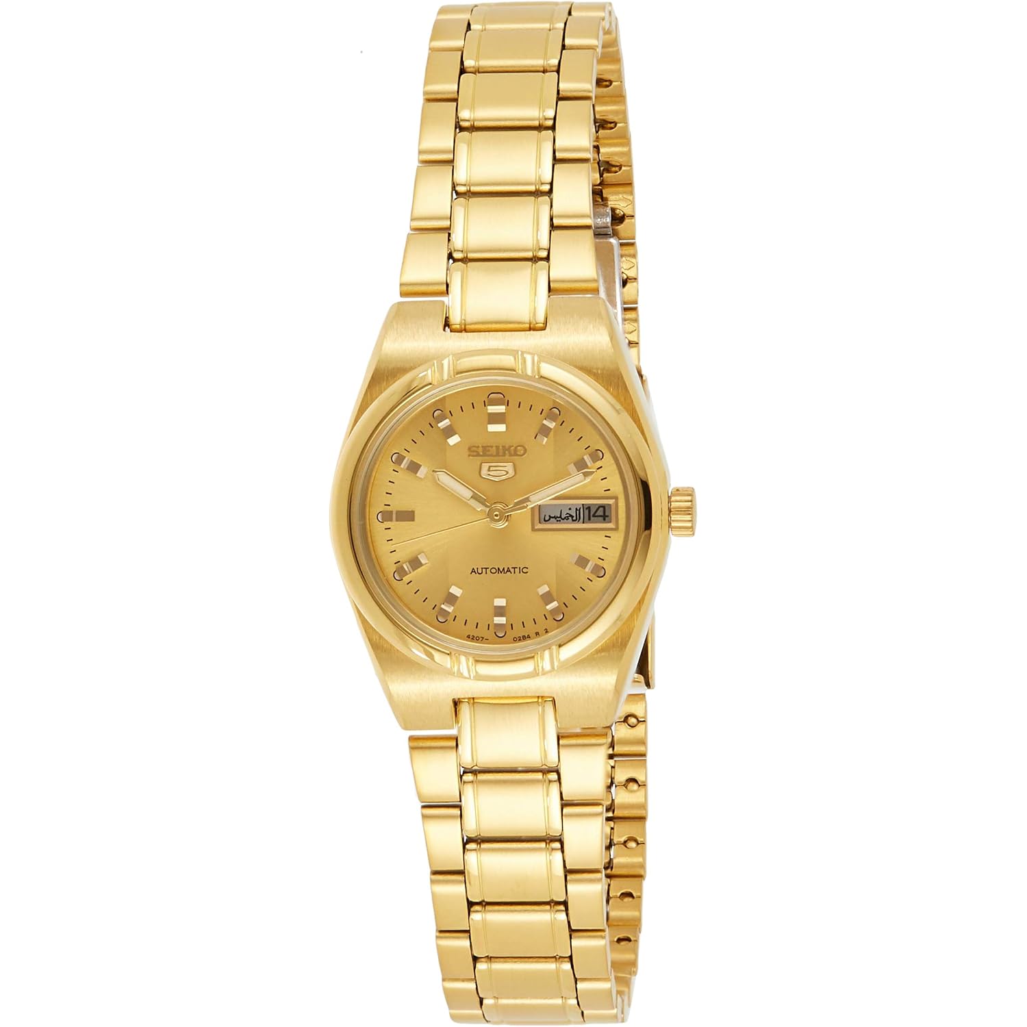 Seiko Series 5 Automatic Gold Dial Ladies Watch Sym600K1