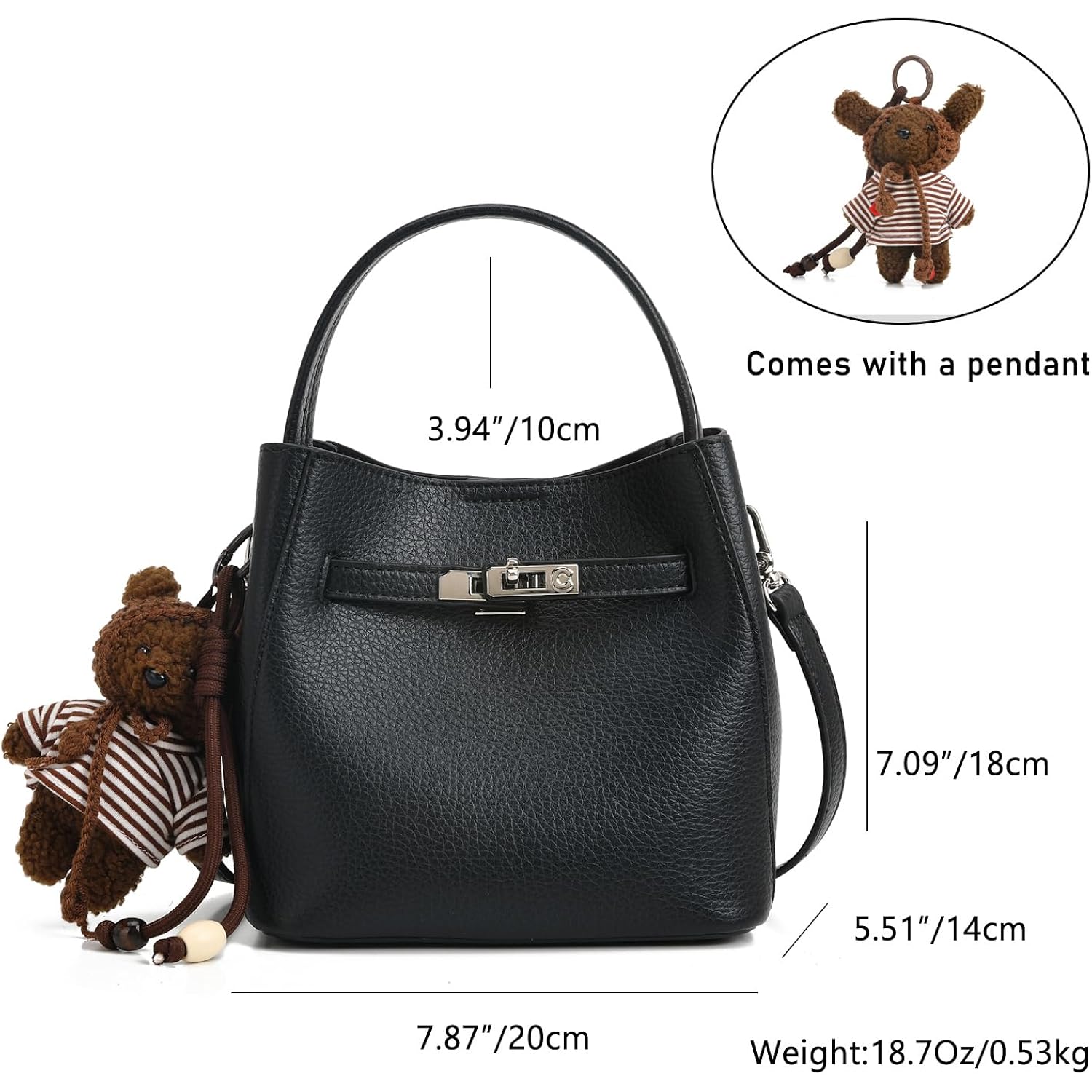 Small Crossbody Bag For Women, Fashion Top Handle Shoulder Purse With Lock Accent, Soft Leather Mini Satchel Tote Bag