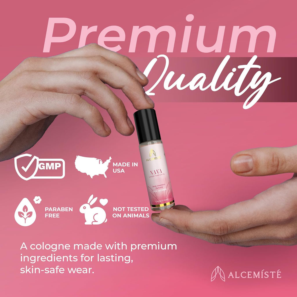 Concentrated Pheromones Perfumes For Women - Premium Enhanced Scents Feromonas Perfume Oil Cologne - Travel Size, Rollerball with Sweet, Floral, Feminine Scent 0.34 oz (10 mL)