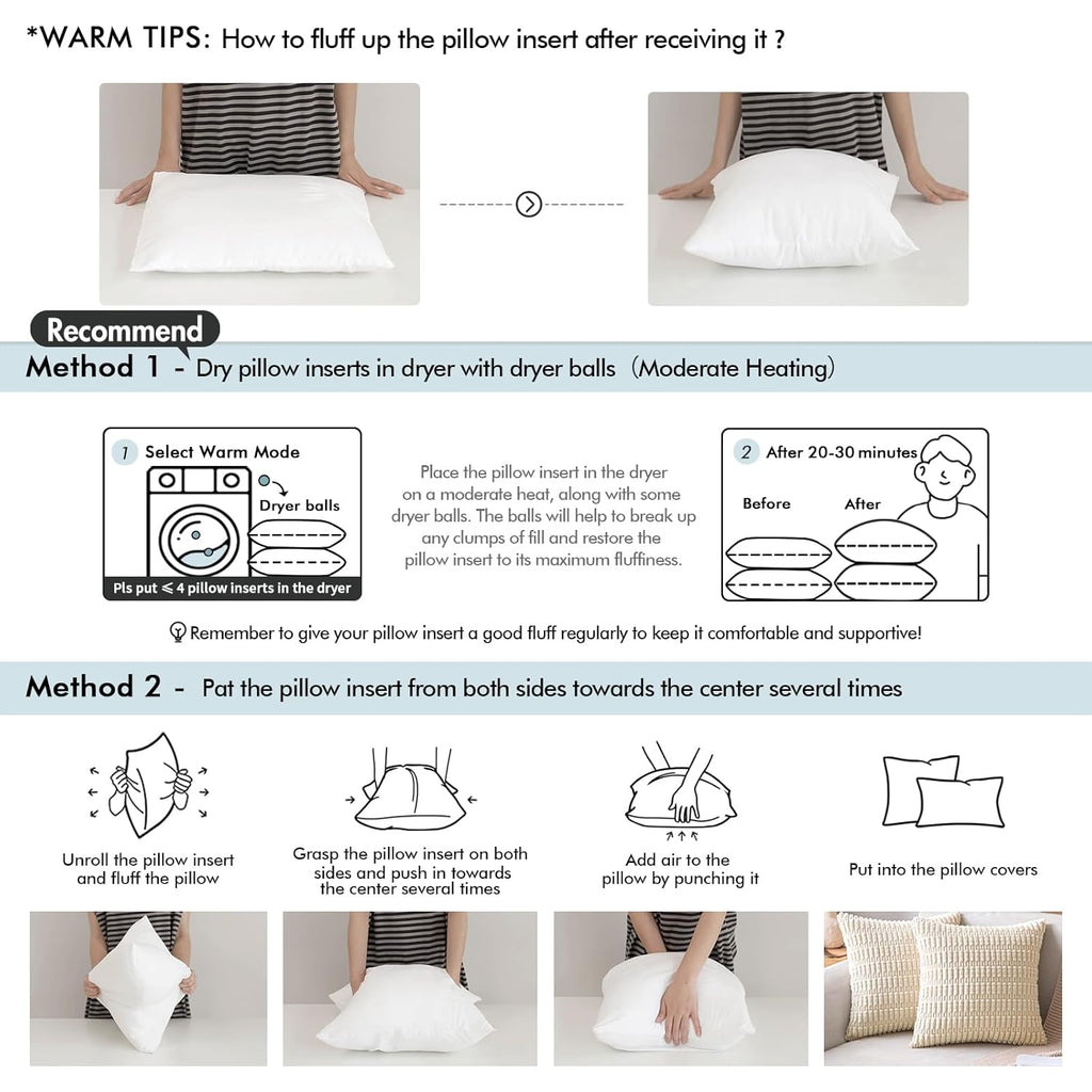 MIULEE Pillow Insert 12x20 Inch, Decorative Rectangle Throw Pillow Insert, Premium Fluffy Pillow Forms Stuffer for Sofa Couch Living Room