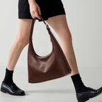 KALIDI Crescent Tote Bag, Women Underarm Handbag Vegan Leather Zipper Shoulder Purse Hobo for Evening Shopping Casual