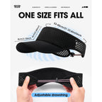 SUNMECI Mesh Breathable Sports Visor - Men Women Adjustable Lightweight Quick Dry Sun Hat for Tennis, Golf, Running